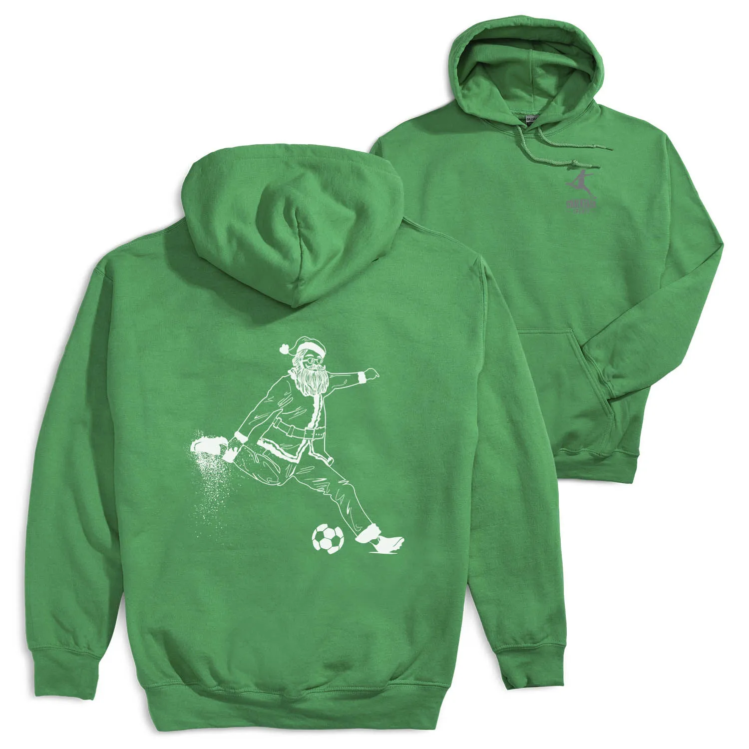 Soccer Hooded Sweatshirt - Santa Player (Back Design) 